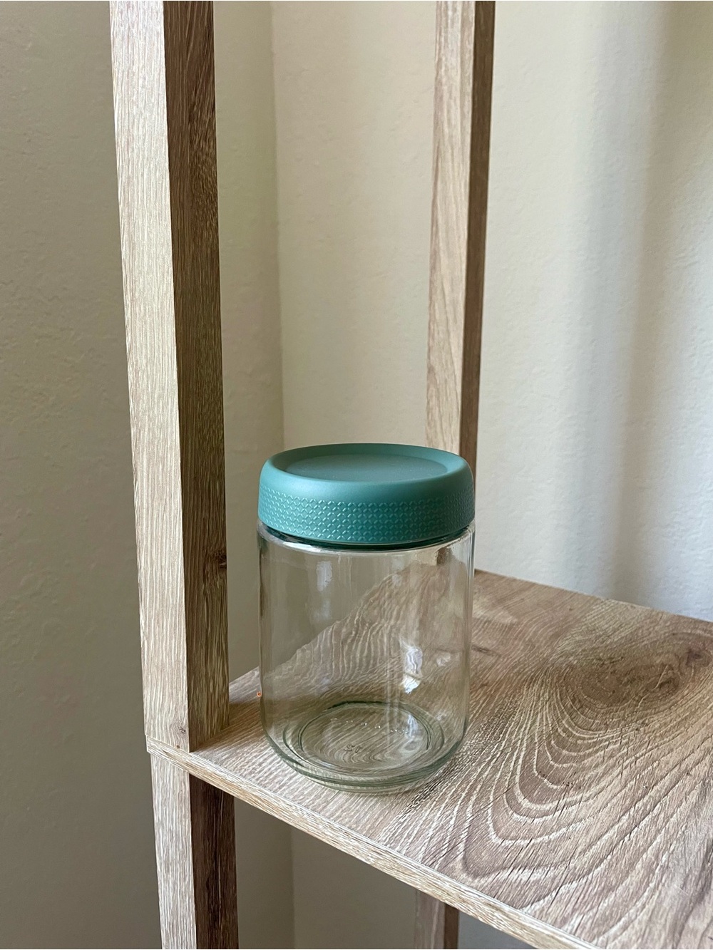 Glass Storage Jar with Teal Screw Lid